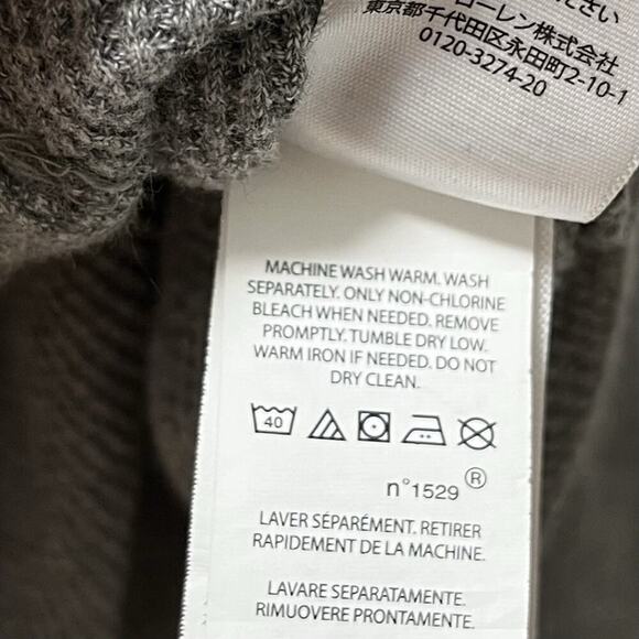 Polo Ralph Lauren Mens Thermal Waffle Knit Long Sleeve Hoodie Size L Gray Preppy - Picture 7 of 7